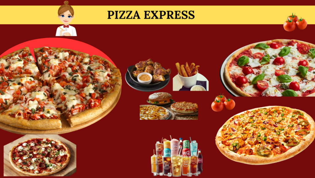 Pizza Express! Explore the dishes in this menu and enjoy a meal with a great taste.