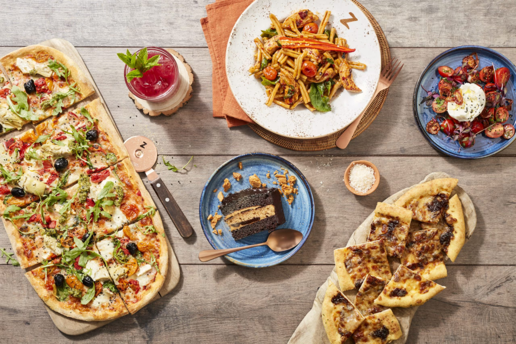 Dishes from Pizza Express